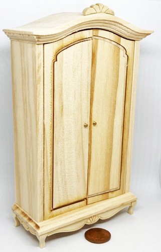 Doll house wooden wardrobe - wooden,